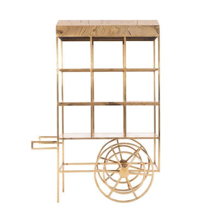 Luxe gold bar cart for sale