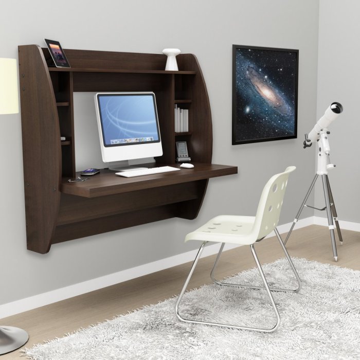 Stylish Floating Desk with Storage | Home Designing Floating desk for small space for sale