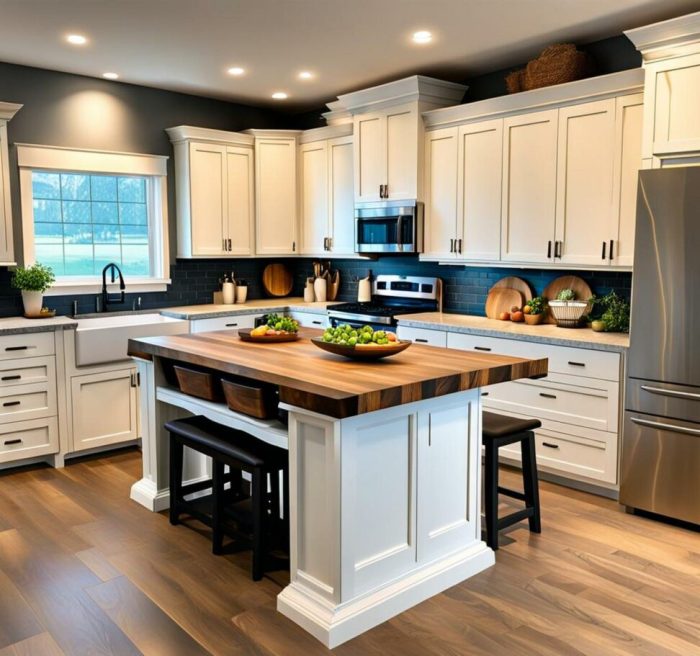 Build a Showstopping Farmhouse Kitchen Island - Corley Designs Farmhouse kitchen island for sale