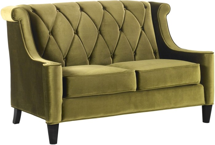 Barrister Green Velvet Loveseat from Armen Living | Coleman Furniture Velvet loveseat for sale