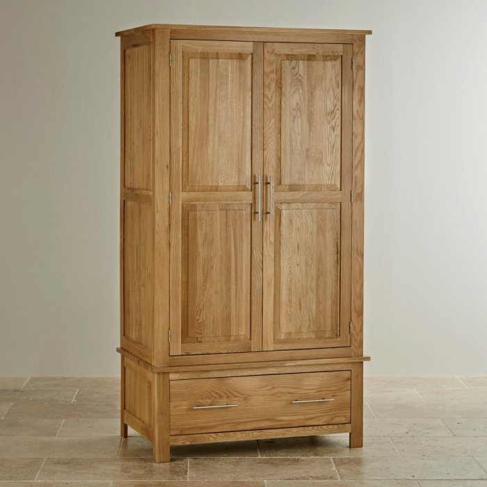 Lot - SILKY OAK WARDROBE Dark oak wardrobe for sale